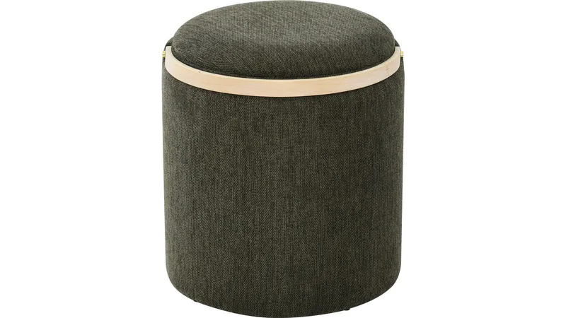 Serano Puff med trähandtag 40 cm Rund - Grön - Möbler - Fåtölj & stolar - Pall & puff - Sittpuff