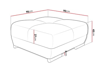 Simerly Fotpall 90 cm - Gul - Möbler - Fåtölj & stolar - Pall & puff - Fotpallar