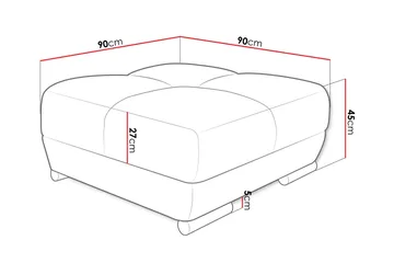 Simerly Fotpall 90 cm - Ljusgrå - Möbler - Fåtölj & stolar - Pall & puff - Fotpallar