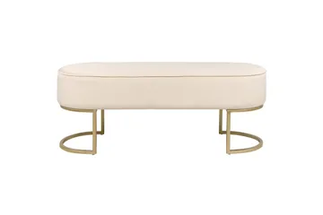 Sittbänk Milry Krämvit/guld - Krämvit/guld - Möbler - Fåtölj & stolar - Pall & puff - Fotpallar