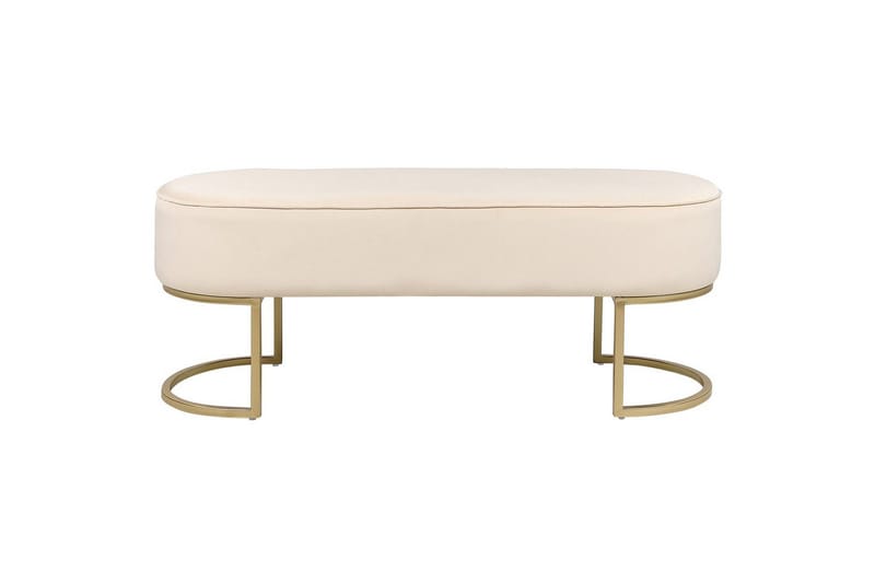 Sittbänk Milry Krämvit/guld - Krämvit/guld - Möbler - Fåtölj & stolar - Pall & puff - Fotpallar
