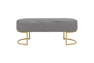 Sittbänk Milry Svart/vit/guld - Svart/vit/guld - Möbler - Fåtölj & stolar - Pall & puff - Fotpallar