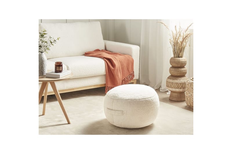 Sittpuff Adlana Ljusbeige - Ljusbeige - Möbler - Fåtölj & stolar - Pall & puff - Sittpuff