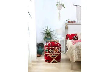 Amsterdam Sittpuff 40 cm - Röd/Svart - Möbler - Fåtölj & stolar - Pall & puff - Sittpuff