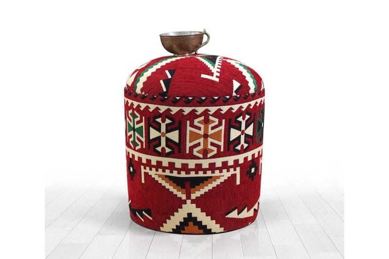 Amsterdam Sittpuff 40 cm, Röd/Svart