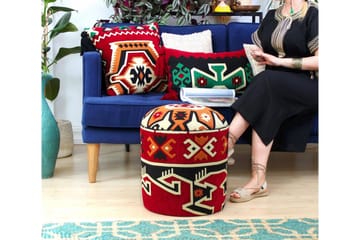 Amsterdam Sittpuff 40 cm - Röd/Vit - Möbler - Fåtölj & stolar - Pall & puff - Sittpuff