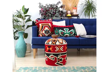 Amsterdam Sittpuff 40 cm - Röd/Vit - Möbler - Fåtölj & stolar - Pall & puff - Sittpuff