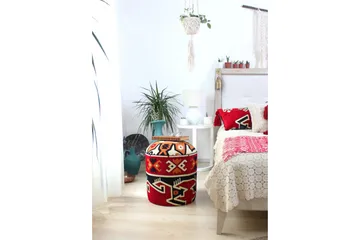 Amsterdam Sittpuff 40 cm - Röd/Vit - Möbler - Fåtölj & stolar - Pall & puff - Sittpuff