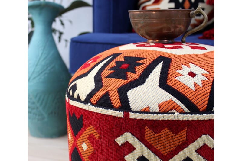 Amsterdam Sittpuff 40 cm - Röd/Vit - Möbler - Fåtölj & stolar - Pall & puff - Sittpuff