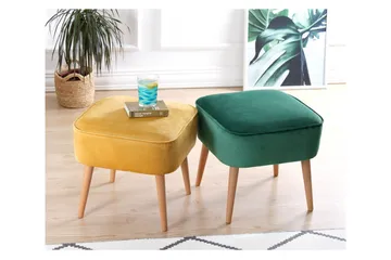 Anaro Sittpuff 45 cm Rektangulär - Gul - Möbler - Fåtölj & stolar - Pall & puff - Sittpuff