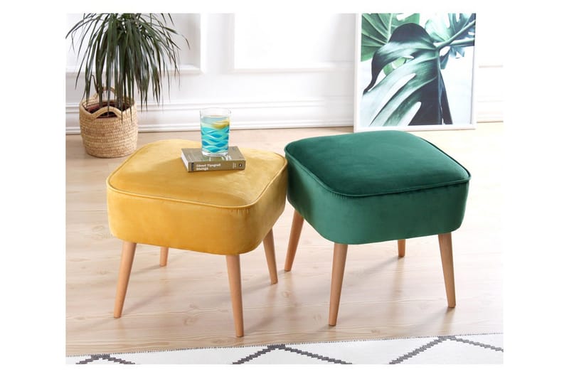 Anaro Sittpuff 45 cm Rektangulär - Gul - Möbler - Fåtölj & stolar - Pall & puff - Sittpuff