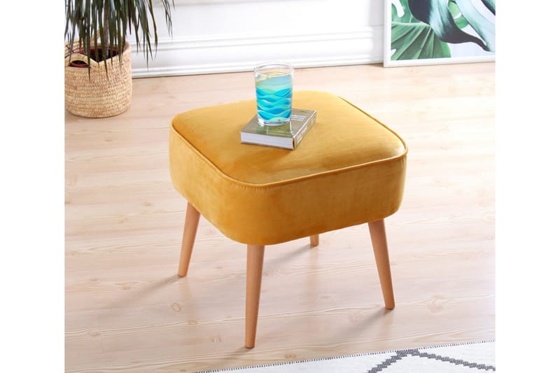 Anaro Sittpuff 45 cm Rektangulär - Gul - Möbler - Fåtölj & stolar - Pall & puff - Sittpuff