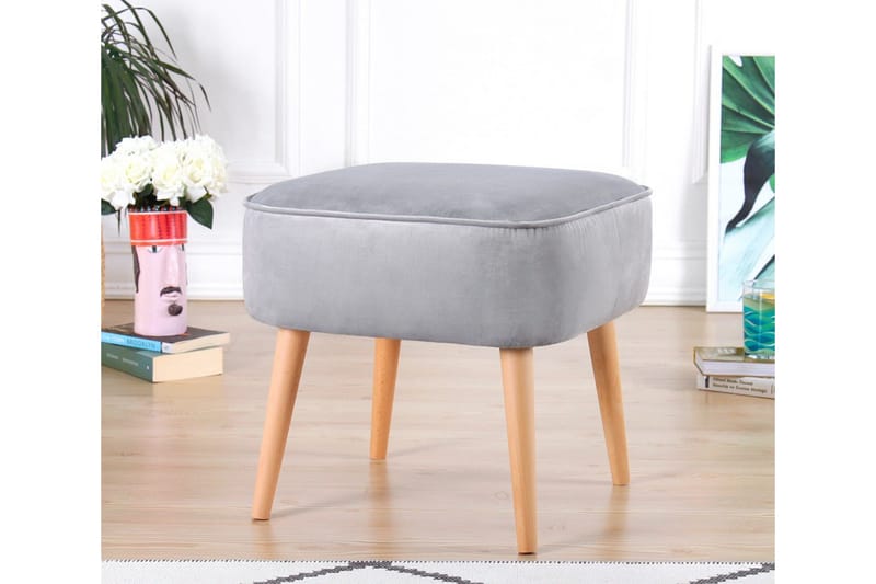 Anaro Sittpuff 45 cm Rektangulär - Ljusgrå - Möbler - Fåtölj & stolar - Pall & puff - Sittpuff
