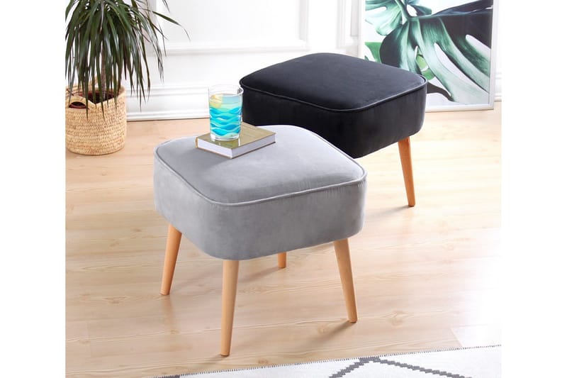 Anaro Sittpuff 45 cm Rektangulär - Ljusgrå - Möbler - Fåtölj & stolar - Pall & puff - Sittpuff