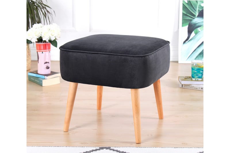 Anaro Sittpuff 45 cm Rektangulär - Mörkgrå - Möbler - Fåtölj & stolar - Pall & puff - Sittpuff