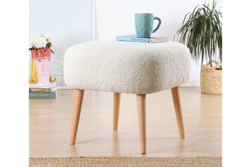 Anaro Sittpuff 45 cm Rektangulär - Vit - Möbler - Fåtölj & stolar - Pall & puff - Sittpuff