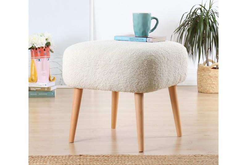 Anaro Sittpuff 45 cm Rektangulär - Vit - Möbler - Fåtölj & stolar - Pall & puff - Sittpuff