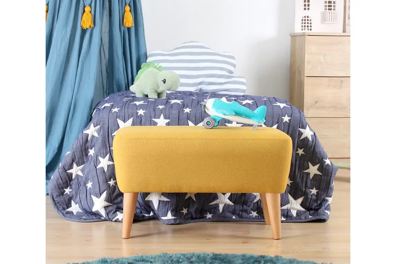 Anaro Sittpuff 61 cm Rektangulär - Gul - Möbler - Fåtölj & stolar - Pall & puff - Sittpuff