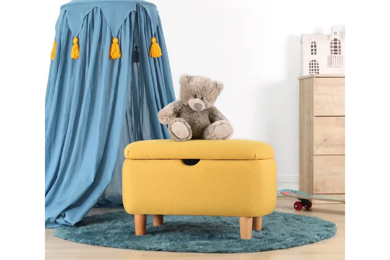 Anaro Sittpuff 61 cm Rektangulär - Gul - Möbler - Fåtölj & stolar - Pall & puff - Sittpuff