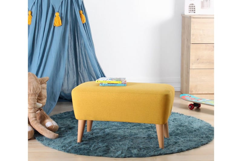 Anaro Sittpuff 61 cm Rektangulär - Gul - Möbler - Fåtölj & stolar - Pall & puff - Sittpuff
