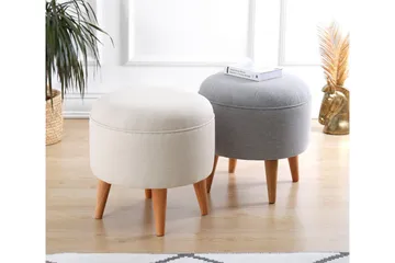 Anaro Sittpuff Rund - Beige - Möbler - Fåtölj & stolar - Pall & puff - Sittpuff