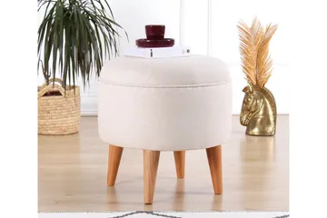 Anaro Sittpuff Rund - Beige - Möbler - Fåtölj & stolar - Pall & puff - Sittpuff