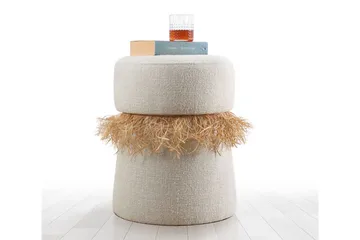 Anaro Sittpuff Rund - Beige - Möbler - Fåtölj & stolar - Pall & puff - Sittpuff