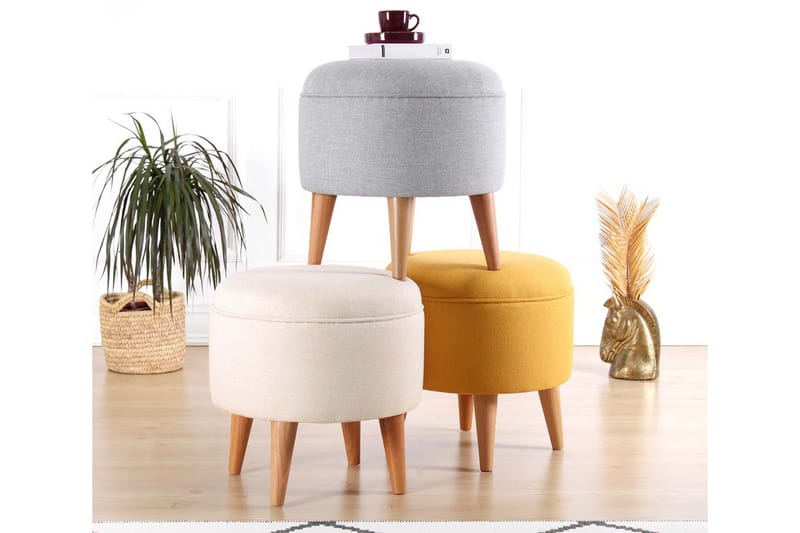 Anaro Sittpuff Rund - Grå - Möbler - Fåtölj & stolar - Pall & puff - Sittpuff