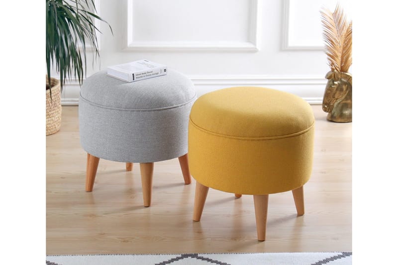 Anaro Sittpuff Rund - Gul - Möbler - Fåtölj & stolar - Pall & puff - Sittpuff