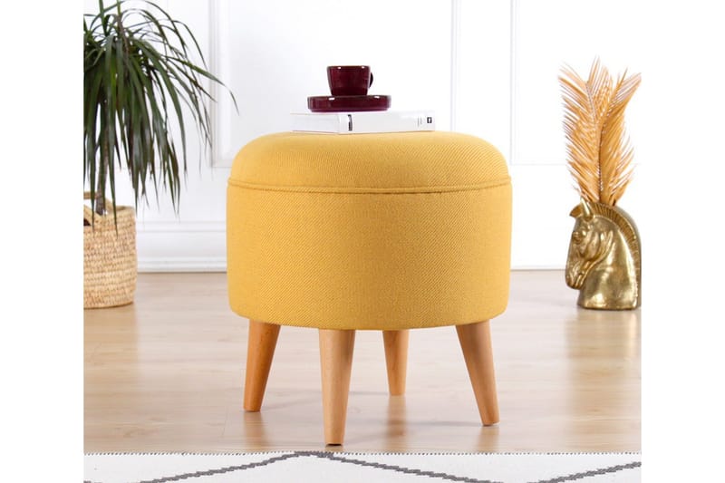 Anaro Sittpuff Rund - Gul - Möbler - Fåtölj & stolar - Pall & puff - Sittpuff