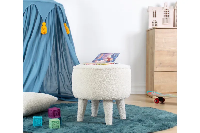 Anaro Sittpuff Rund - Vit - Möbler - Fåtölj & stolar - Pall & puff - Sittpuff