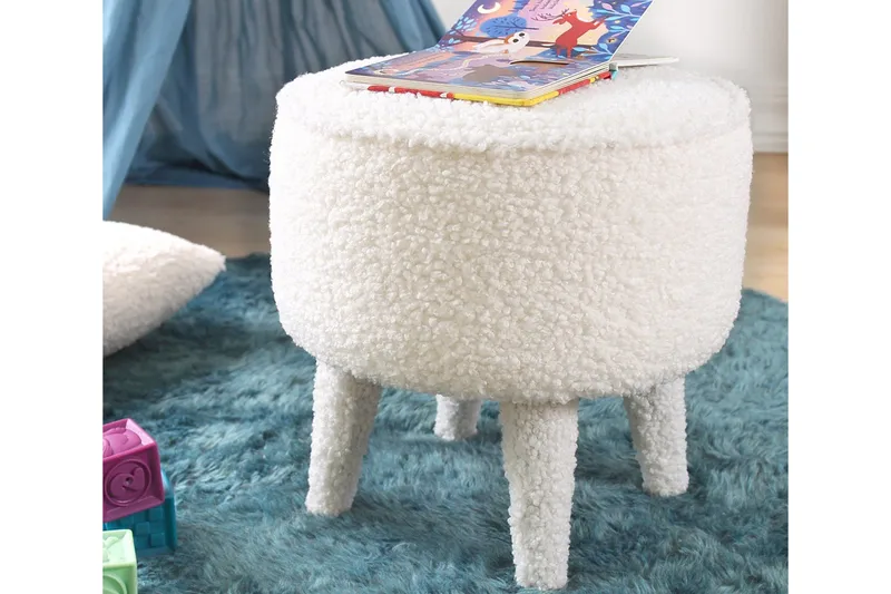 Anaro Sittpuff Rund - Vit - Möbler - Fåtölj & stolar - Pall & puff - Sittpuff
