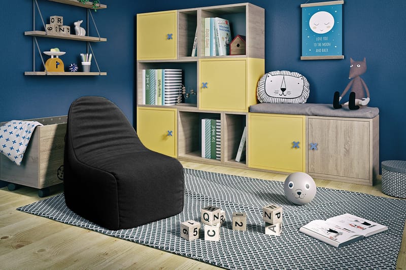 Asaka Sittpuff 80 cm - Svart - Möbler - Fåtölj & stolar - Pall & puff - Sittpuff