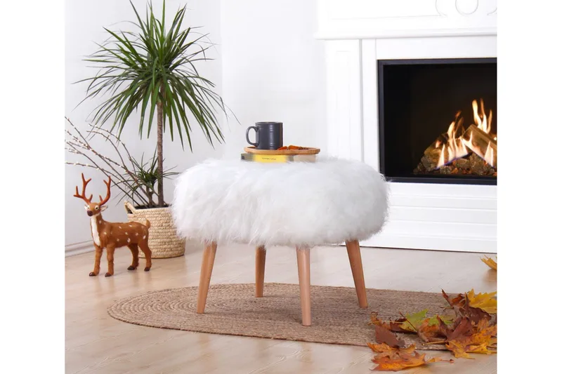 Baddeck Sittpuff 50 cm - Vit - Möbler - Fåtölj & stolar - Pall & puff - Sittpuff