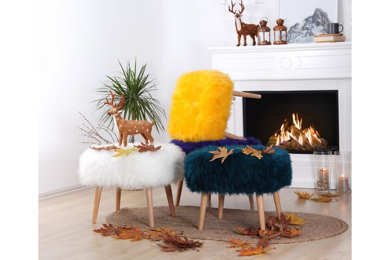 Baddeck Sittpuff 50 cm - Vit - Möbler - Fåtölj & stolar - Pall & puff - Sittpuff