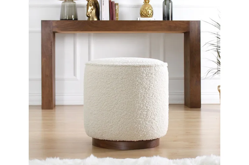 Braintree Sittpuff 42 cm - Vit - Möbler - Fåtölj & stolar - Pall & puff - Sittpuff