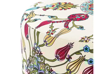 Cerasolo Sittpuff Rund - Sammet/Beige/Röd/Natur - Möbler - Fåtölj & stolar - Pall & puff - Sittpuff