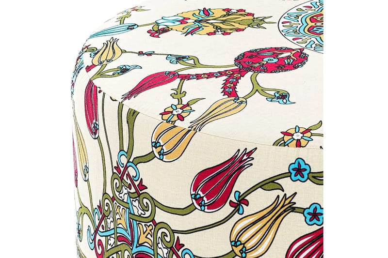 Cerasolo Sittpuff Rund - Sammet/Beige/Röd/Natur - Möbler - Fåtölj & stolar - Pall & puff - Sittpuff