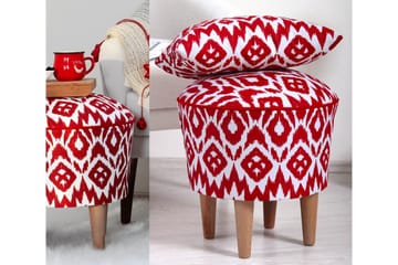 Charlottetown Sittpuff 42 cm - Röd - Möbler - Fåtölj & stolar - Pall & puff - Sittpuff