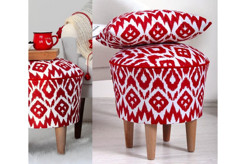 Charlottetown Sittpuff 42 cm - Röd - Möbler - Fåtölj & stolar - Pall & puff - Sittpuff