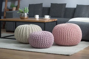 Conrad Ii Sittpuff 50 cm - Beige - Möbler - Fåtölj & stolar - Pall & puff - Sittpuff