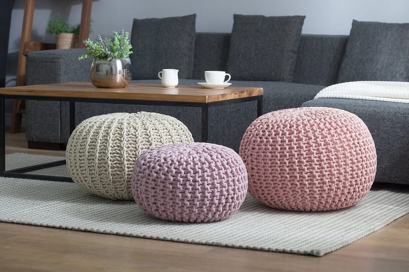 Conrad Ii Sittpuff 50 cm - Beige - Möbler - Fåtölj & stolar - Pall & puff - Sittpuff