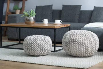 Conrad Sittpuff 40 cm - Grå - Möbler - Fåtölj & stolar - Pall & puff - Sittpuff