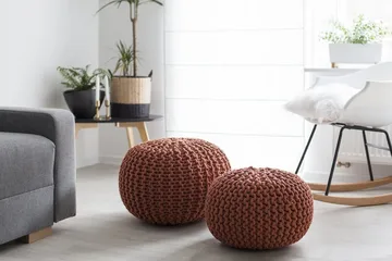 Conrad Sittpuff 50 cm - Brun - Möbler - Fåtölj & stolar - Pall & puff - Sittpuff