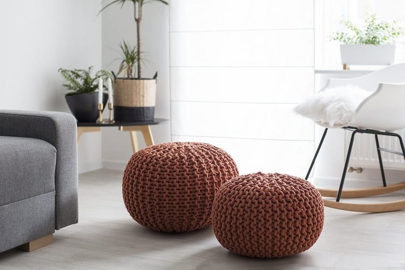Conrad Sittpuff 50 cm - Brun - Möbler - Fåtölj & stolar - Pall & puff - Sittpuff