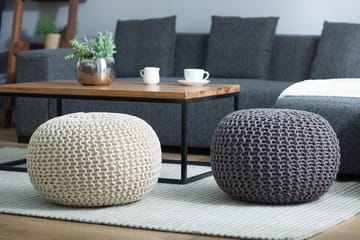 Conrad Sittpuff 50 cm - Grå - Möbler - Fåtölj & stolar - Pall & puff - Sittpuff