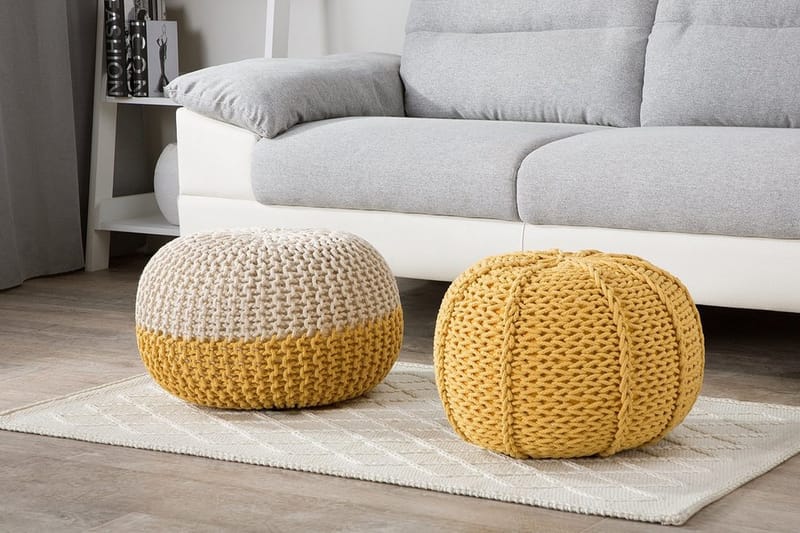 Conrad Sittpuff 50 cm - Gul - Möbler - Fåtölj & stolar - Pall & puff - Sittpuff