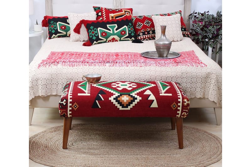 Crossett Sittpuff 91 cm - Röd/Vit - Möbler - Fåtölj & stolar - Pall & puff - Sittpuff