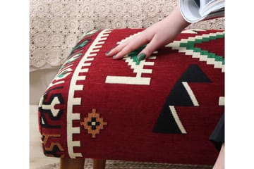 Crossett Sittpuff 91 cm - Röd/Vit - Möbler - Fåtölj & stolar - Pall & puff - Sittpuff