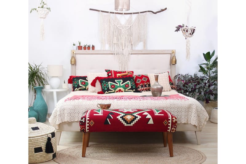 Crossett Sittpuff 91 cm - Röd/Vit - Möbler - Fåtölj & stolar - Pall & puff - Sittpuff